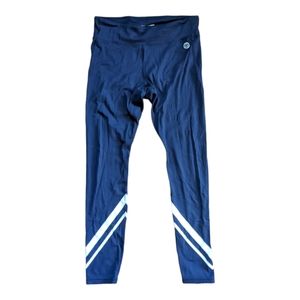 Women's Tory Sport Chevron Leggings, Full Length, Navy and White, Size L…
